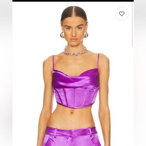 Celia Top in Orchid Purple Satin Purple Crop Top